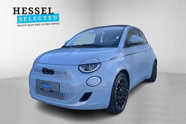 Blå Fiat 500e fra 2023