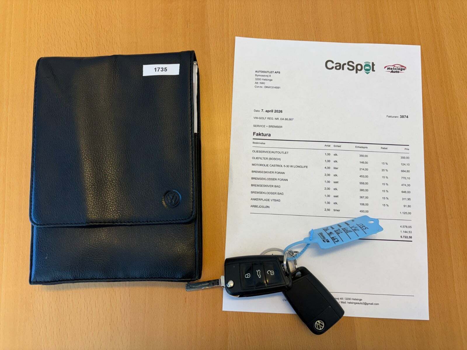 Blå VW Golf Sportsvan fra 2017