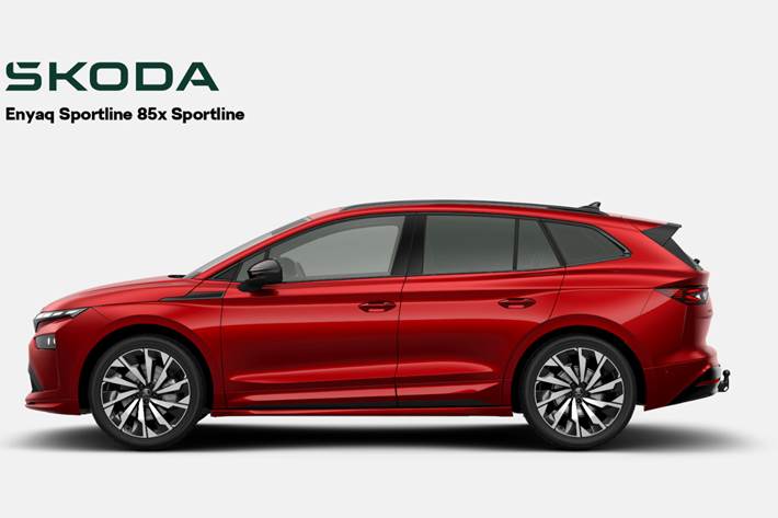 Rød Skoda Enyaq fra 2026