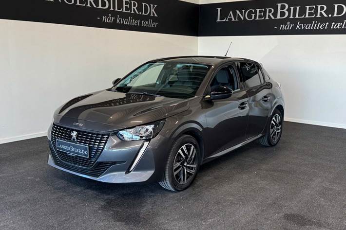 Grå Peugeot 208 fra 2022 set udefra