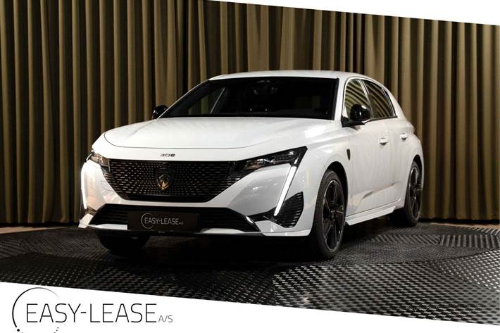 Hvid Peugeot E-308 fra 2024 set udefra