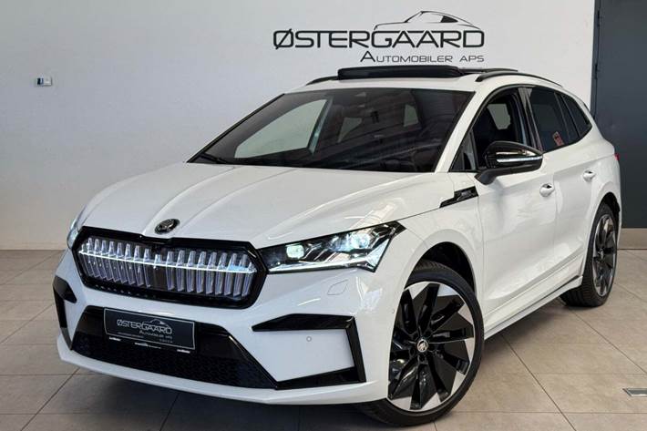 Hvid Skoda Enyaq fra 2025