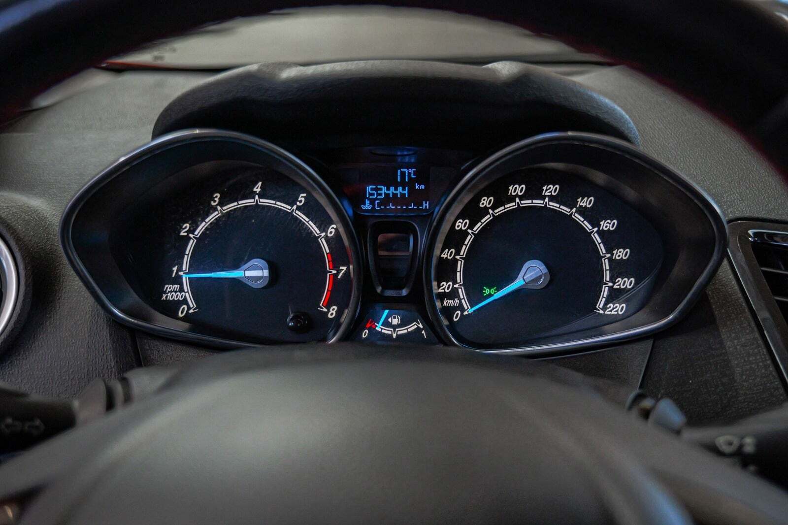 Rød Ford Fiesta fra 2015