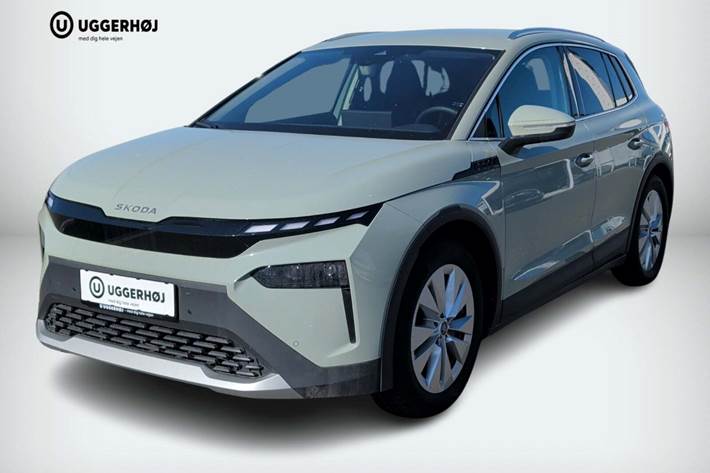 Grøn Skoda Elroq fra 2025 set udefra