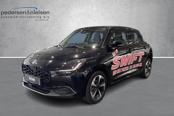 Sort Suzuki Swift fra 2024 set udefra