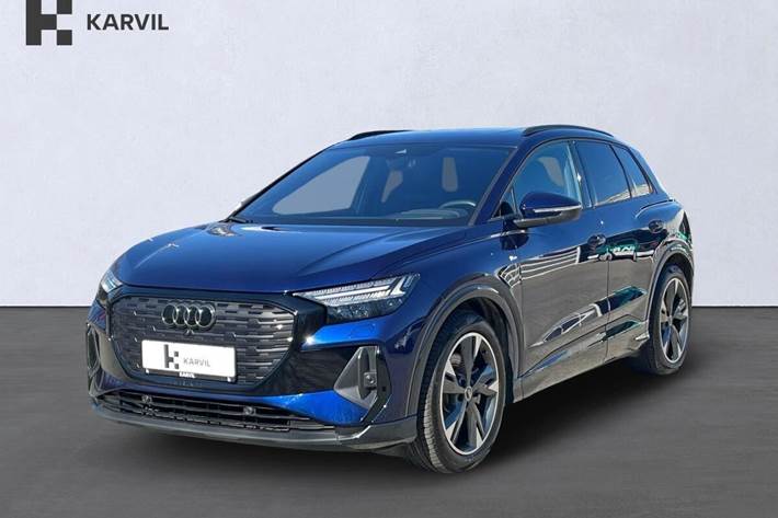 Blå Audi Q4 e-tron fra 2024