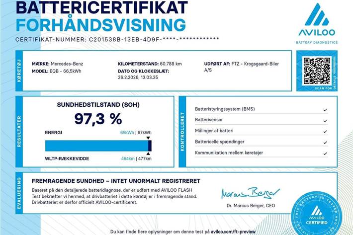 Sølv Mercedes EQB250 fra 2022