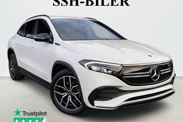 Hvid Mercedes EQA250 fra 2023 set udefra