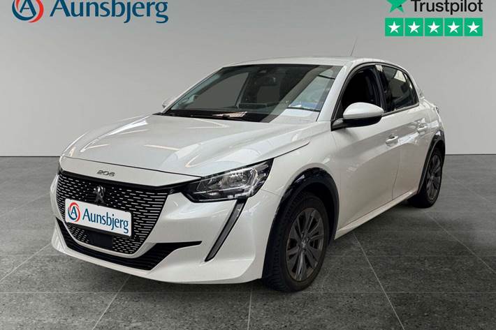 Hvid Peugeot e-208 fra 2020 set udefra