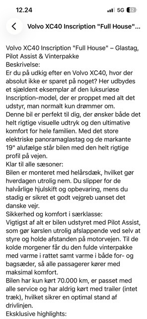 Grå Volvo XC40 fra 2021