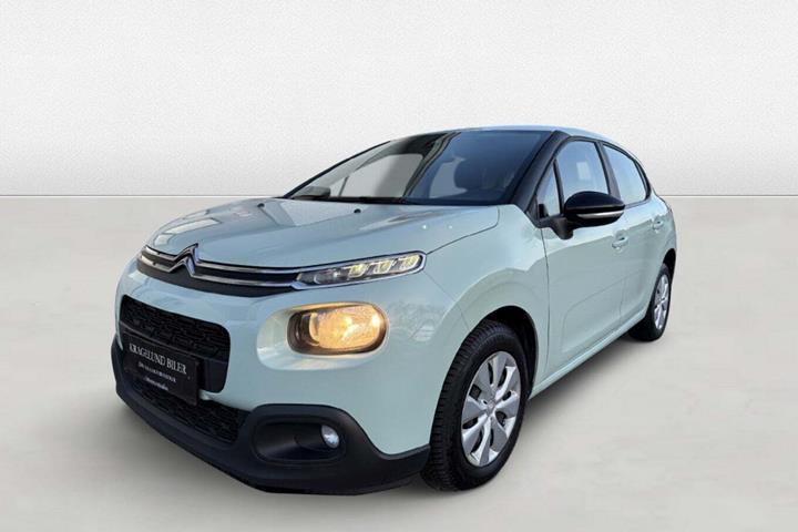 Grøn Citroën C3 fra 2017 set udefra