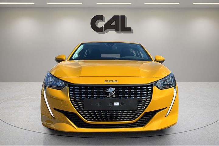 Gul Peugeot 208 fra 2020