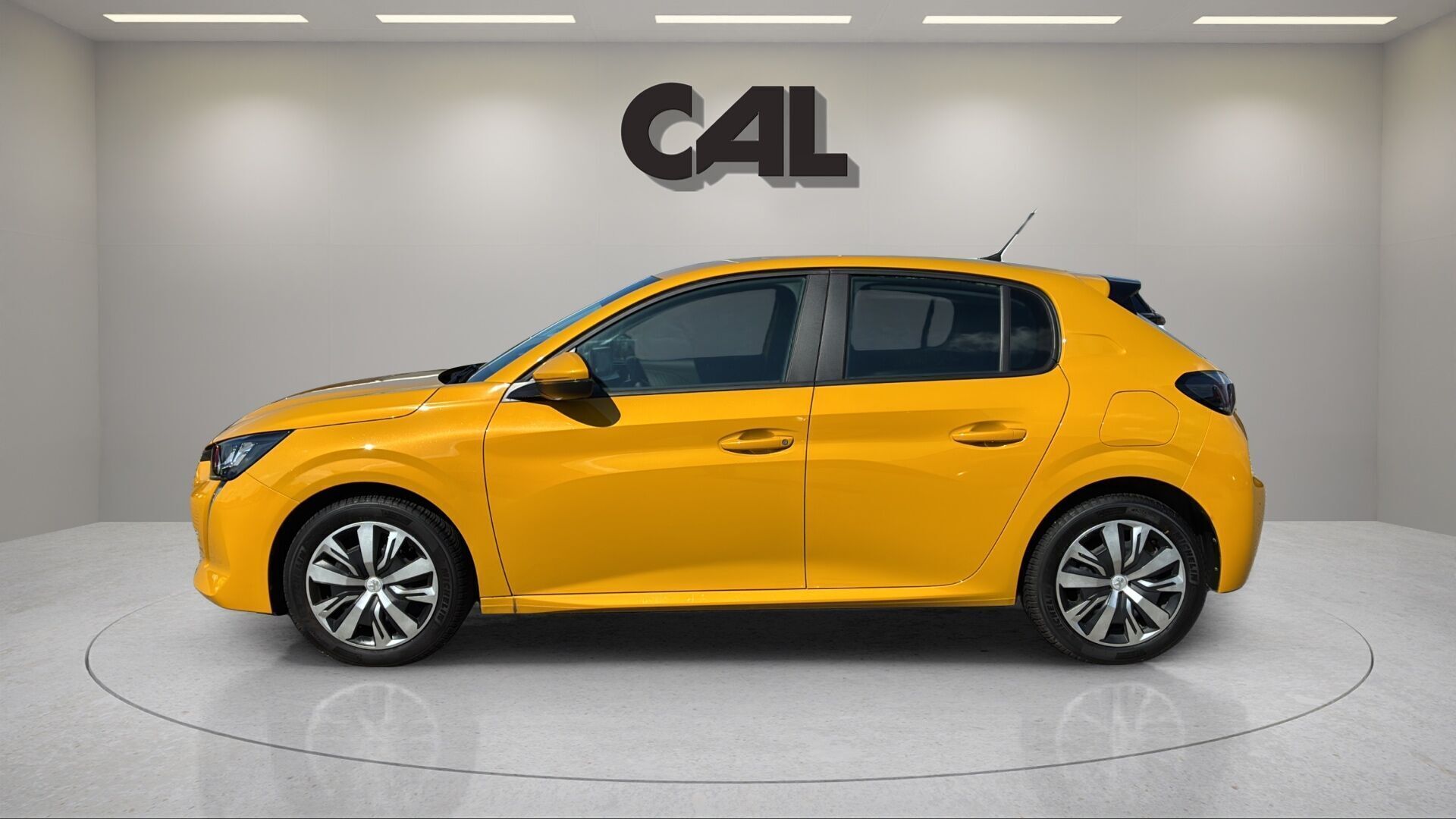 Gul Peugeot 208 fra 2020