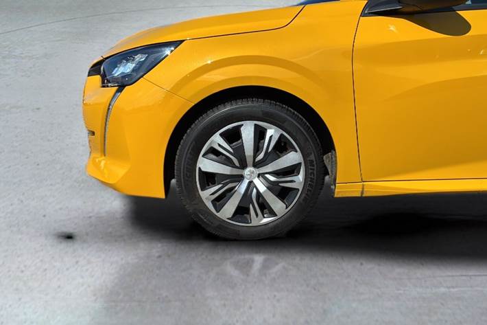 Gul Peugeot 208 fra 2020