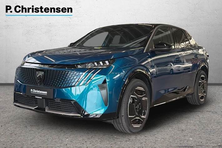 Blå Peugeot e-3008 fra 2024