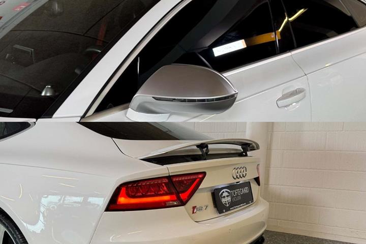 Hvid Audi RS7 fra 2014 set udefra