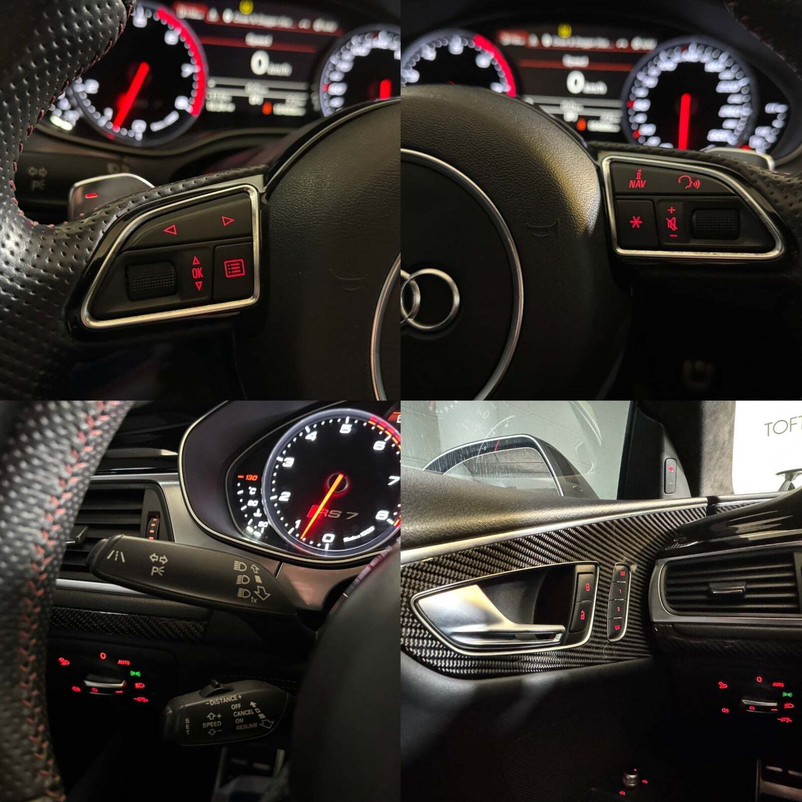 Hvid Audi RS7 fra 2014 set indefra