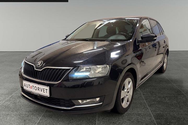 Sort Skoda Rapid fra 2018 set udefra