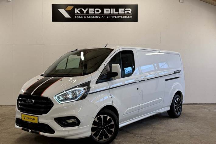 Hvid Ford Transit Custom 310 L2 fra 2018 set udefra