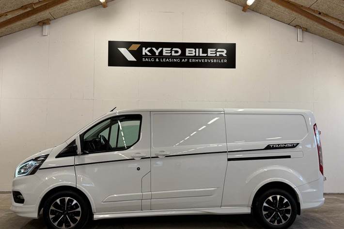 Hvid Ford Transit Custom 310 L2 fra 2018 set udefra