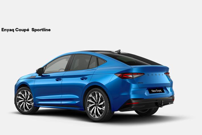 Blå Skoda Enyaq fra 2026