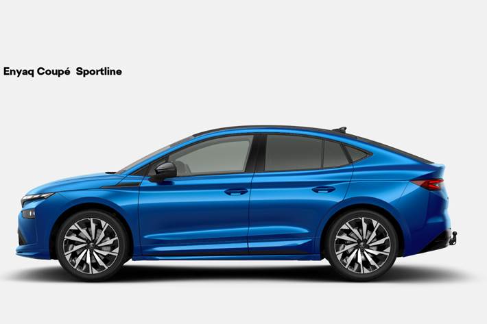 Blå Skoda Enyaq fra 2026
