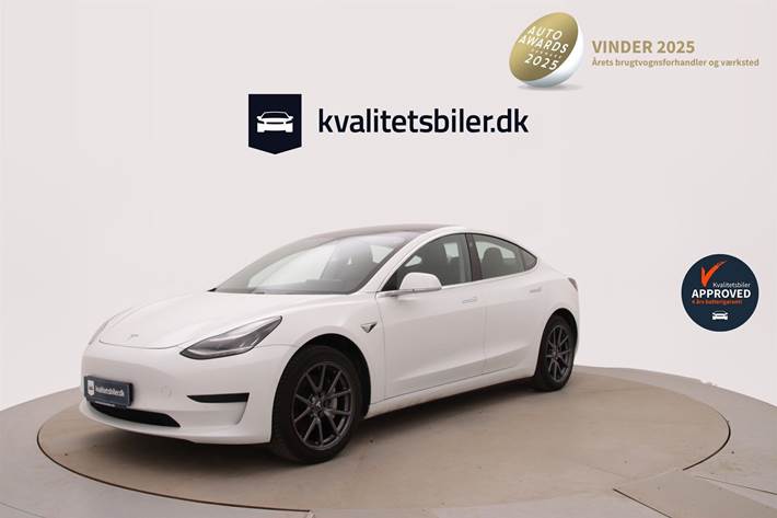 Hvid Tesla Model 3 fra 2019