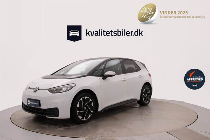 Hvid VW ID.3 fra 2020 set udefra