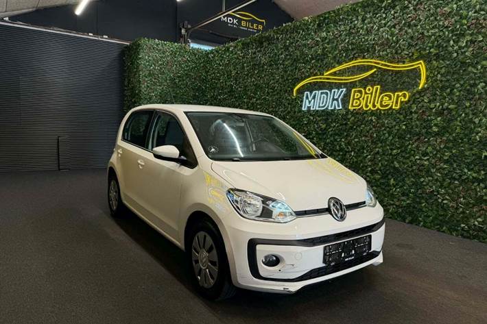 Hvid VW UP! fra 2019 set udefra
