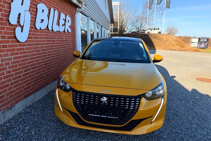 Gul Peugeot 208 fra 2020