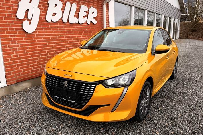 Gul Peugeot 208 fra 2021