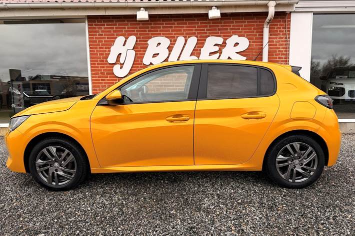 Gul Peugeot 208 fra 2021