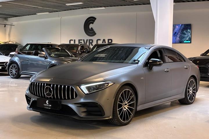 Grå Mercedes CLS53 fra 2019 set udefra