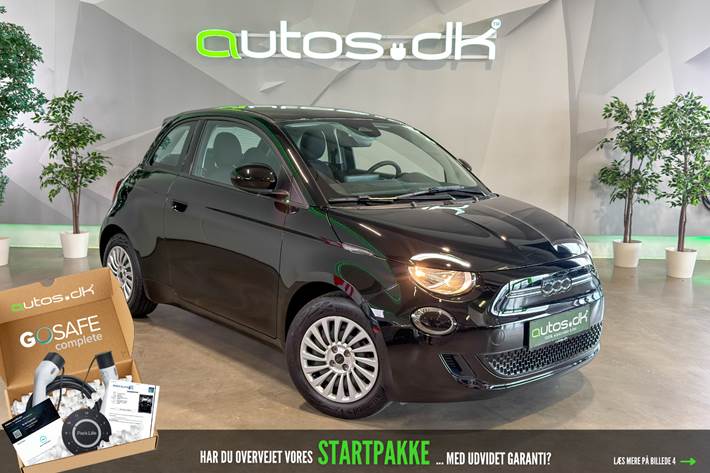 Sort Fiat 500e fra 2023 set udefra