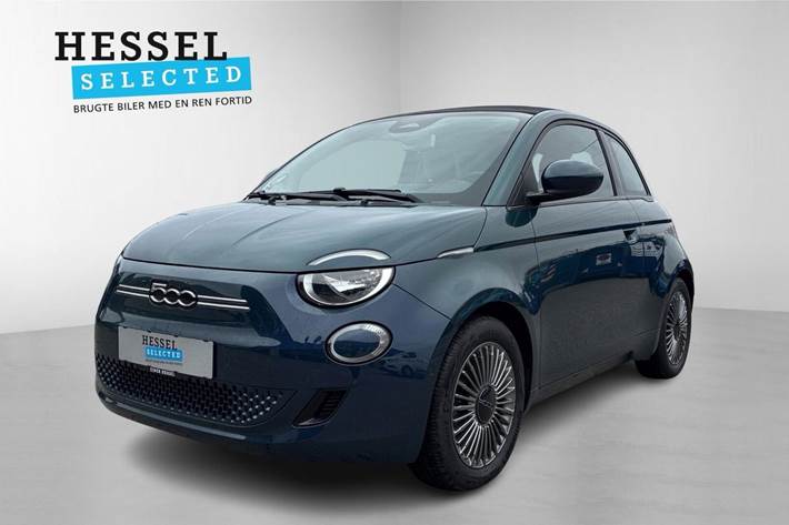 Blå Fiat 500e fra 2021