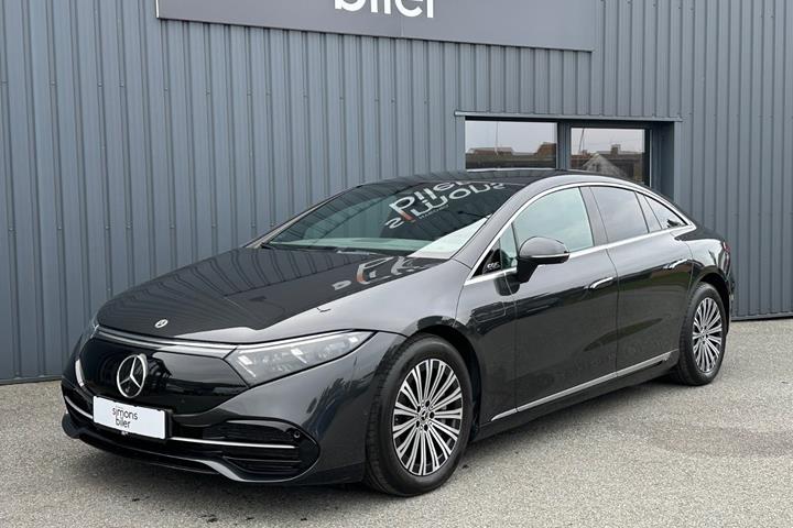 Grå Mercedes EQS450+ fra 2022 set udefra
