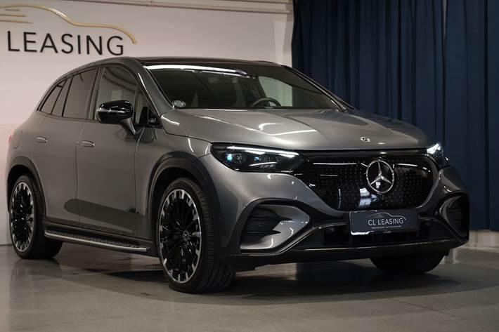 Grå Mercedes EQE500 fra 2023