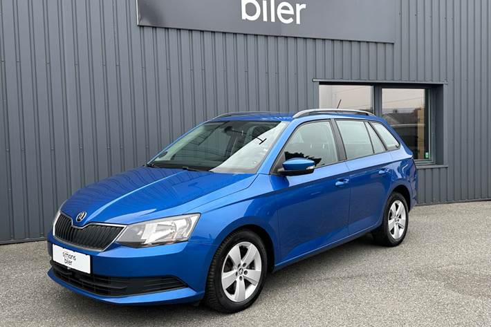 Blå Skoda Fabia fra 2018