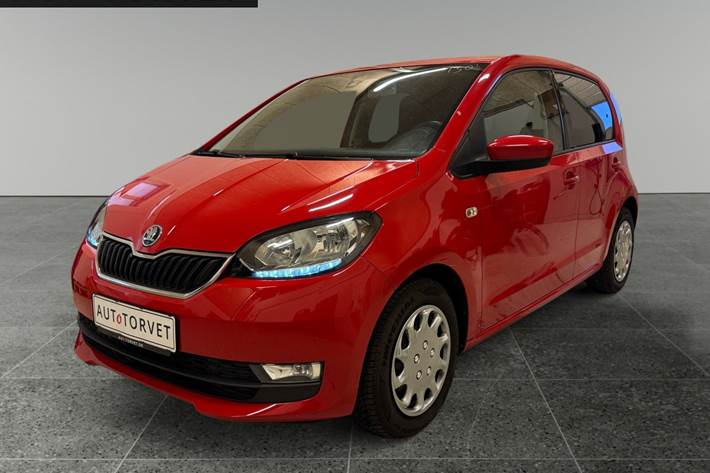 Rød Skoda Citigo fra 2018 set udefra