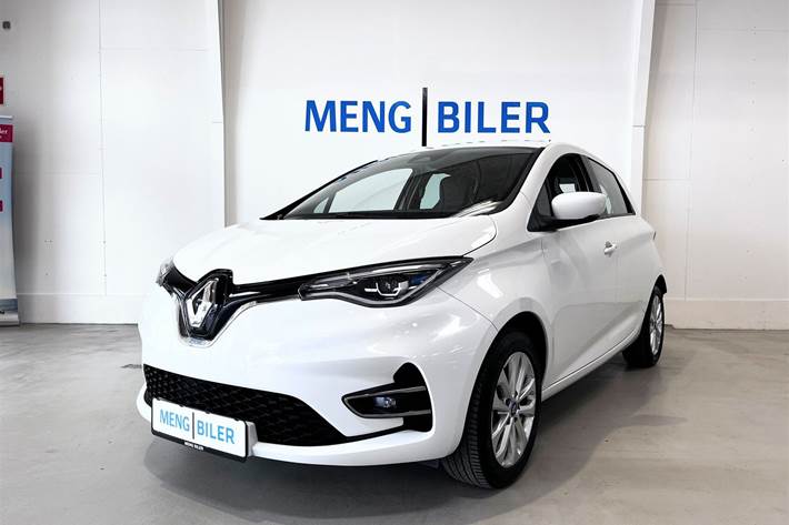 Hvid Renault Zoe fra 2020 set udefra
