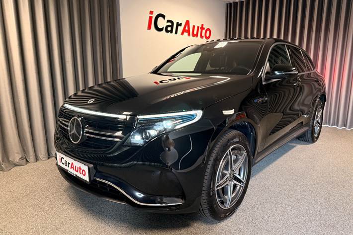 Sort Mercedes EQC400 fra 2023 set udefra