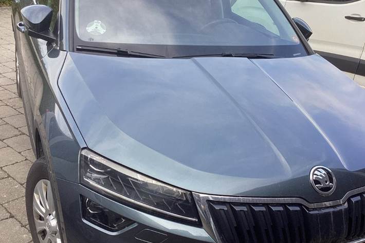 Blå Skoda Karoq fra 2021