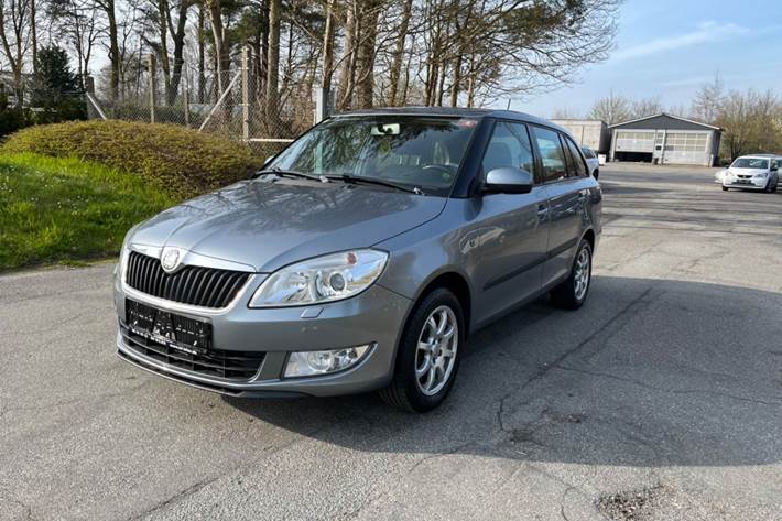 Blå Skoda Fabia fra 2013