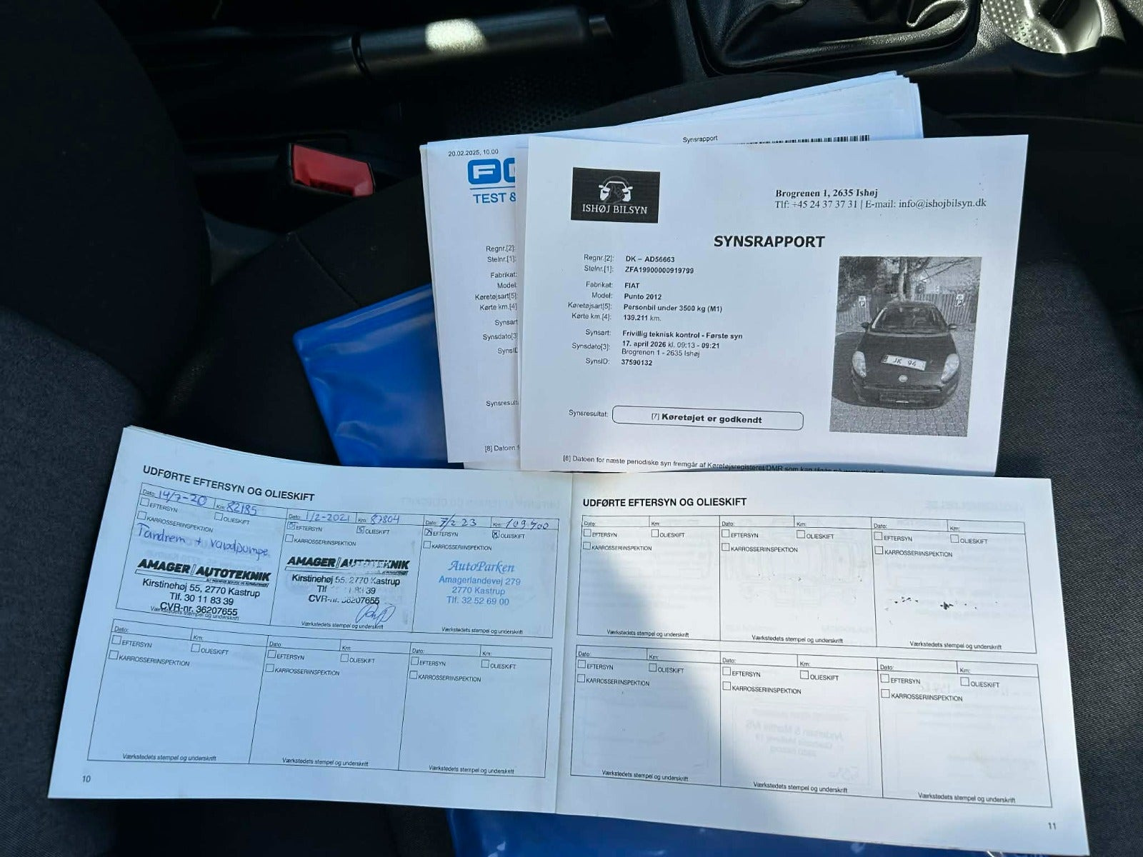 Sort Fiat Punto fra 2013 set indefra