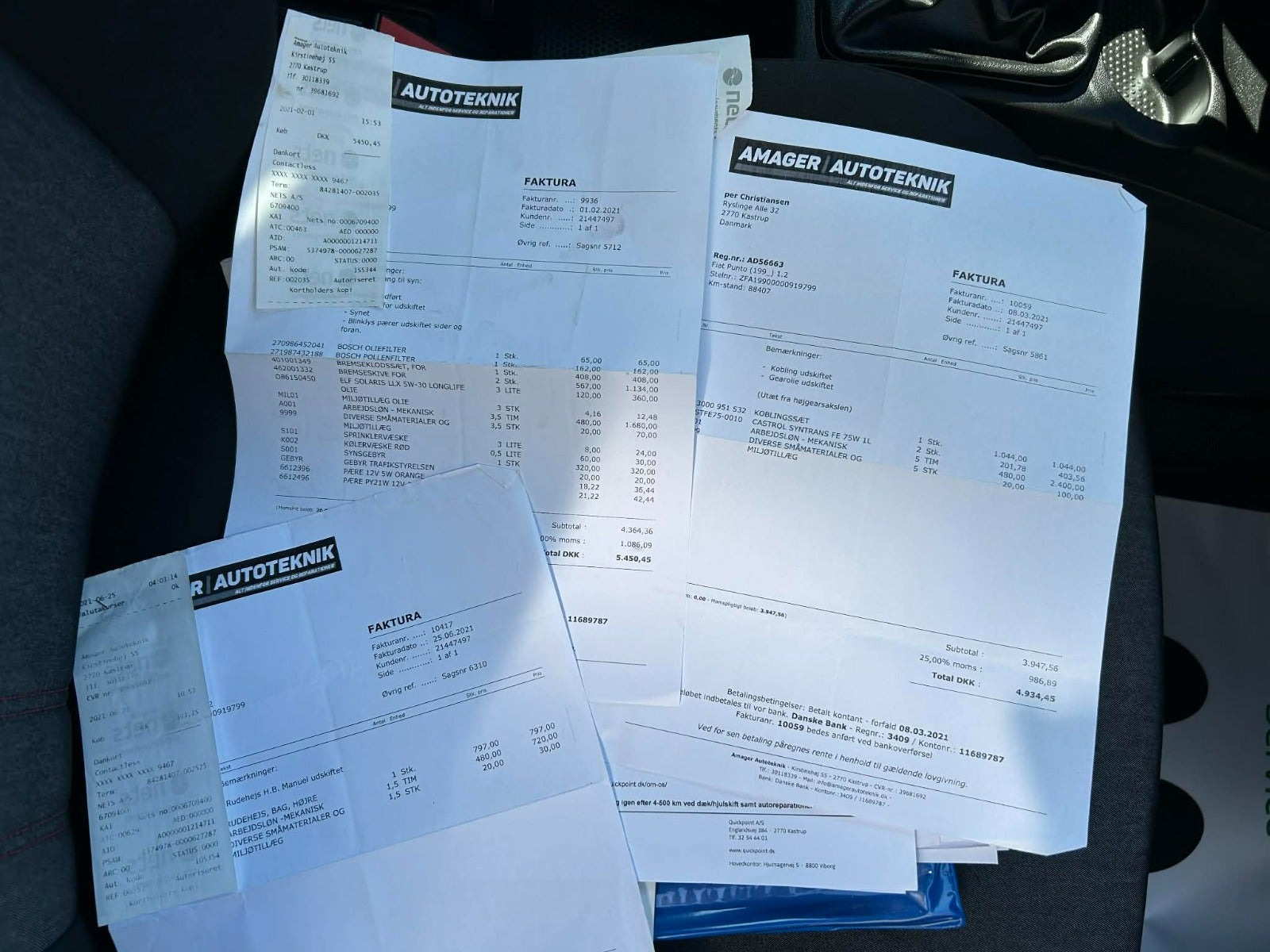 Sort Fiat Punto fra 2013 set udefra
