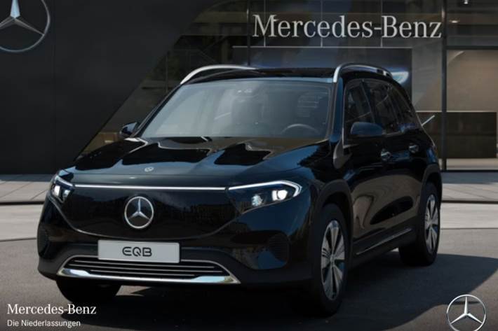 Sort Mercedes EQB250+ fra 2024 set udefra