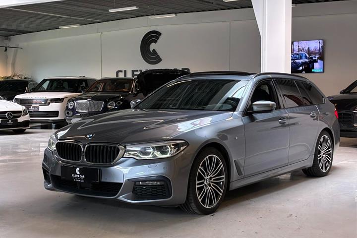 Grå BMW 520d fra 2019 set udefra