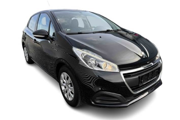 Gul Peugeot 208 fra 2019