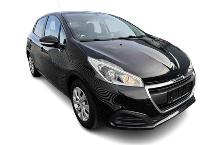 Gul Peugeot 208 fra 2019