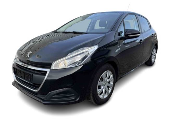 Gul Peugeot 208 fra 2019